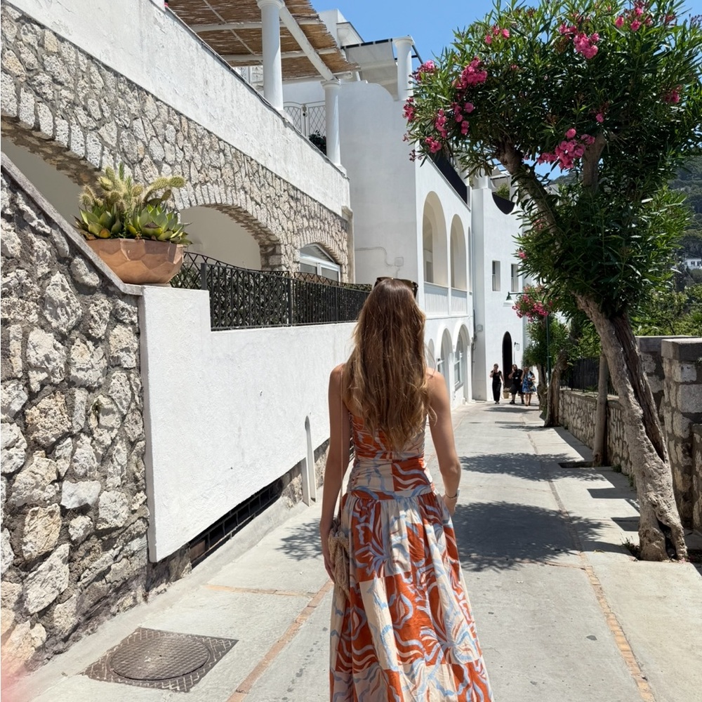 Peppermayo Orange and White Maxi Dress - Picture 6 of 6
